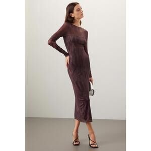 Louna Multicolor Mesh Overlay Dress Size M with Small White Stain Spots